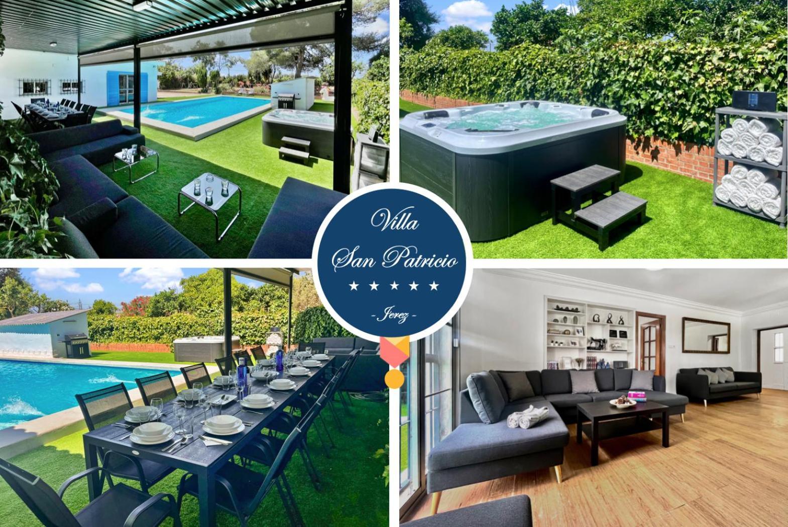 Villa San Patricio I Piscina Privada I Jacuzzi Spa I Bbq I Ps5 I Aire Acon I 3000M2 I 5Min-Centro Jerez de la Frontera Exterior photo